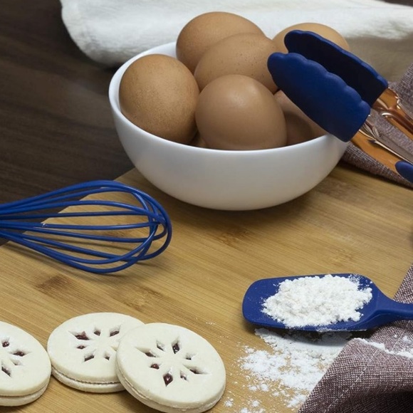 NWT Art & Cook SET 4 Mini Kitchen Cooking Utensils Stainless Steel Blue Silicone - Picture 5 of 5